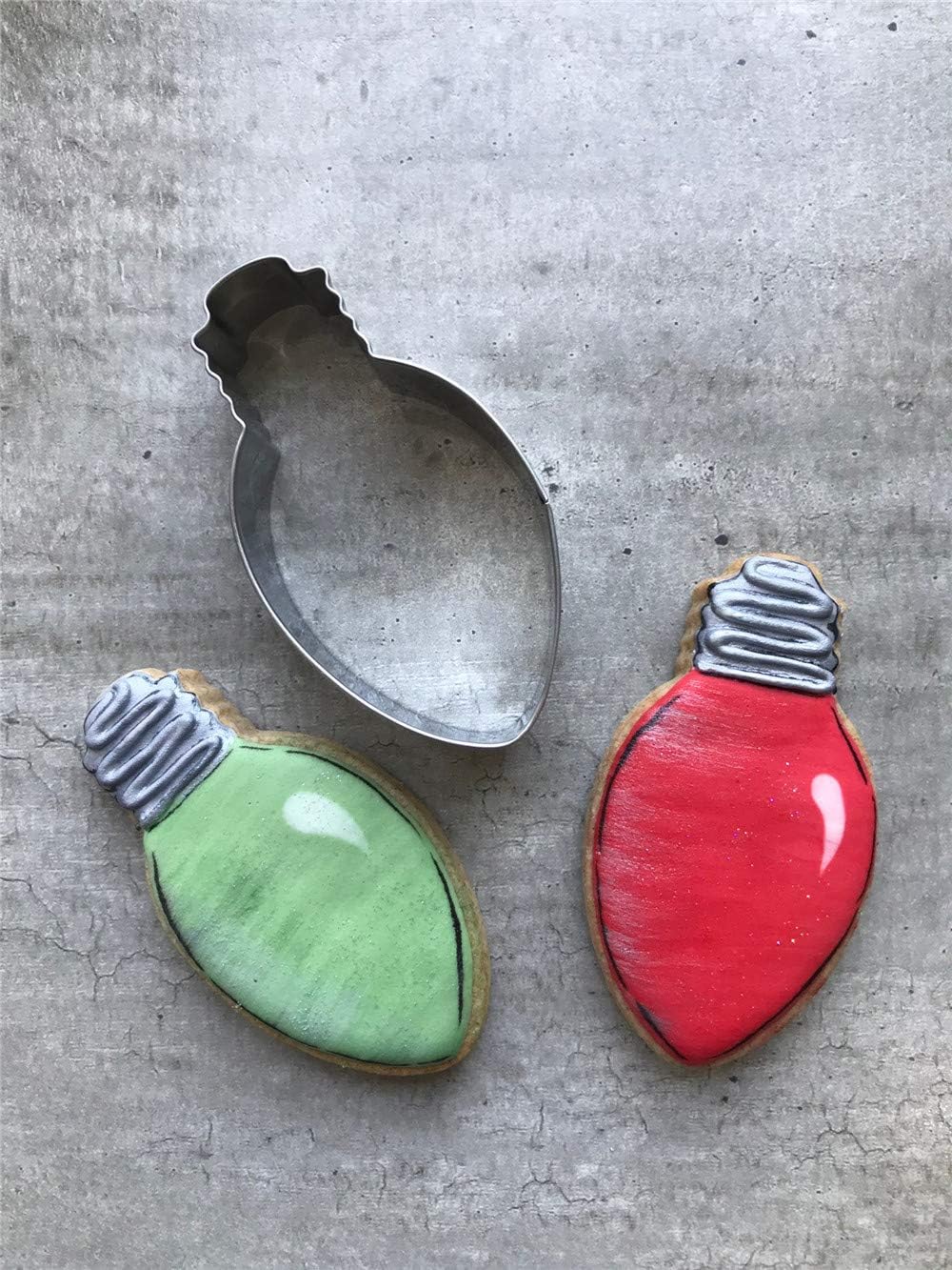 Christmas Cookie Cutter Christmas Light Bulb 5 x 8.6 cm Stainless Steel