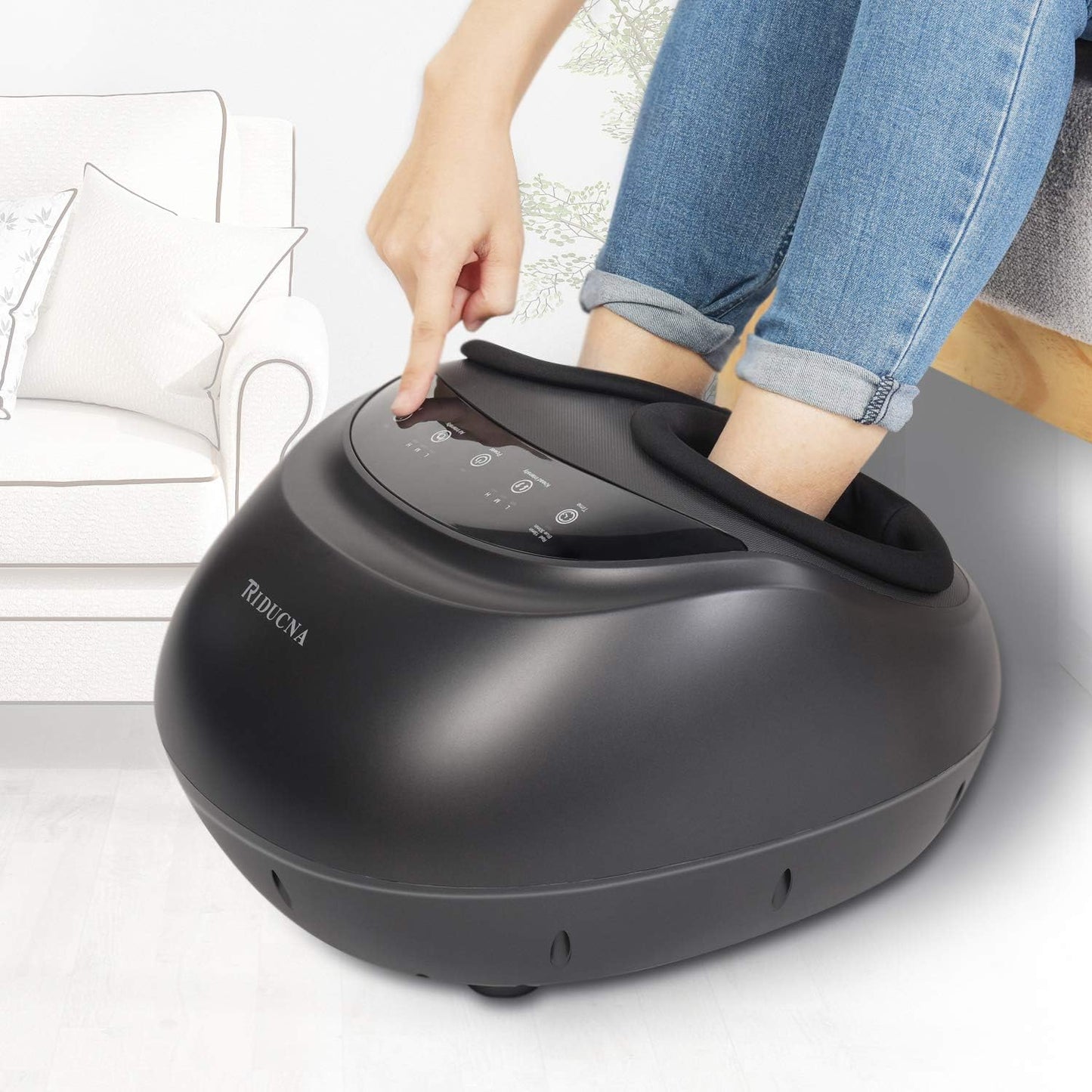 Foot Massager, Electric Foot Massager with Heat Function and Remote Control, Shiatsu Foot Massage, Kneading Rolls, Air Compression for Foot Care at Home and Office