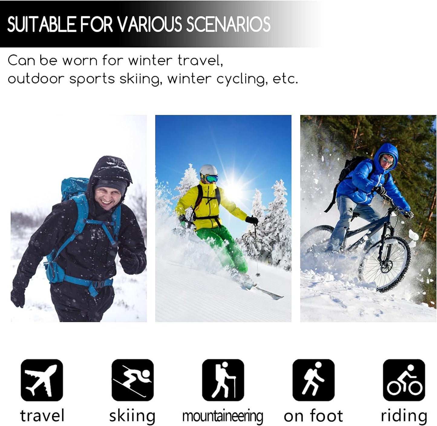 Ski Gloves Men Women Waterproof Winter Snowboard Gloves Warm Touchscreen Snow Gloves Thermal Gloves for Skiing Tobogganing Ice Fishing Cycling Motorcycle