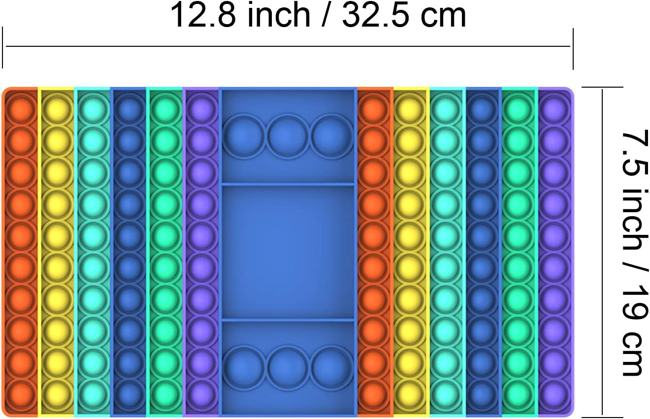 Fidget Toy XXL Pop Game, Rainbow Chessboard Push Bubble Popper Fidget Sensory Toy for Parent-Child Time, Interactive Jumbo Stress Relief Figetget Toy for Playing with Friends