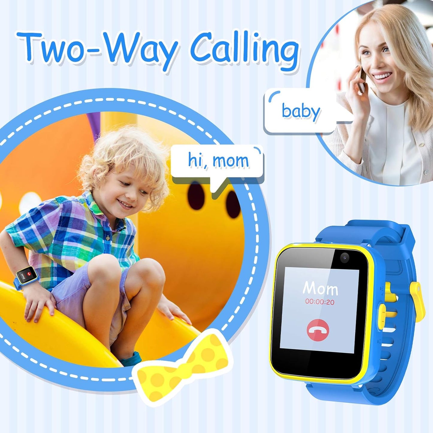 Smartwatch for Agptek Children's with SOS Voice Chat, Intelligent, Mobile Phone Watch with Camera, SIM Card Slot, MP3 Player