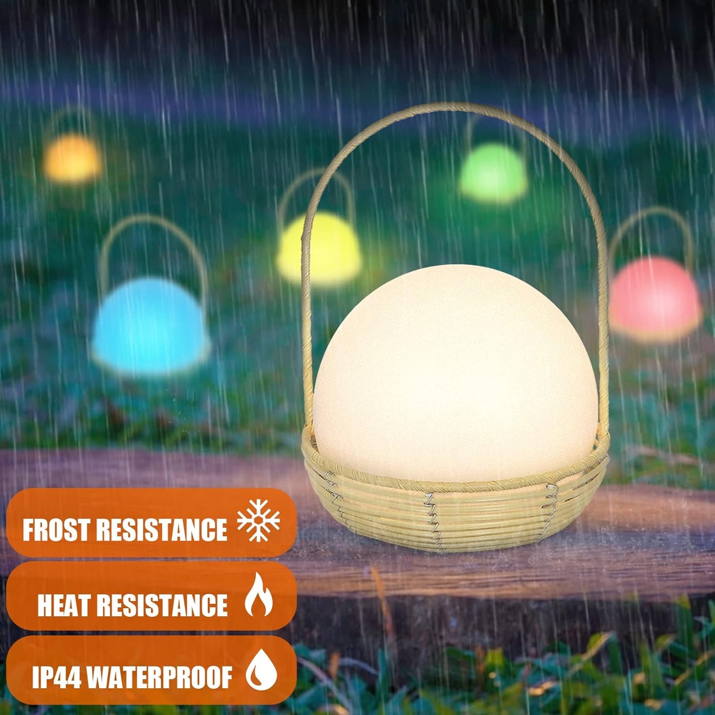 Battery Lamp Outdoor Camping Lamps with Remote Control Table Lamp 4 Levels Dimmable LED Rechargeable USB Lantern Waterproof IP44 RGB Colour Changing LED Night Light for Children Bedroom Camping BBQ