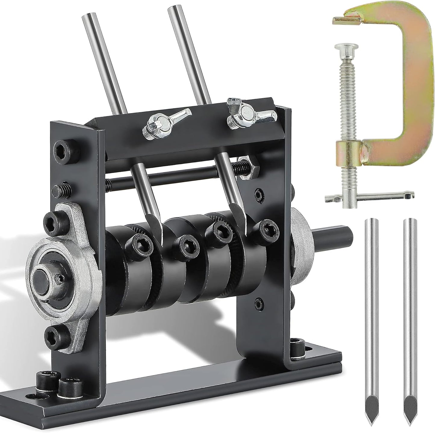 Stripping Tool by Mxmoonant 0-30mm for Copper Recycle, Wire Pulling Strpper, with G Type Fixing Clasp & 4 Blades in Total, Drill Connectable (4 Wheels)