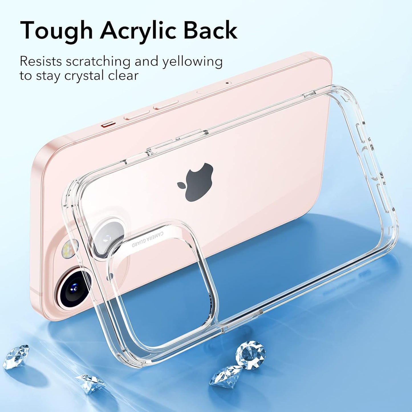 Hybrid Case By ESR Compatible with iPhone 13 Mini, Scratch-Resistant Back, Grippy Protective Frames, Classic Series, Clear