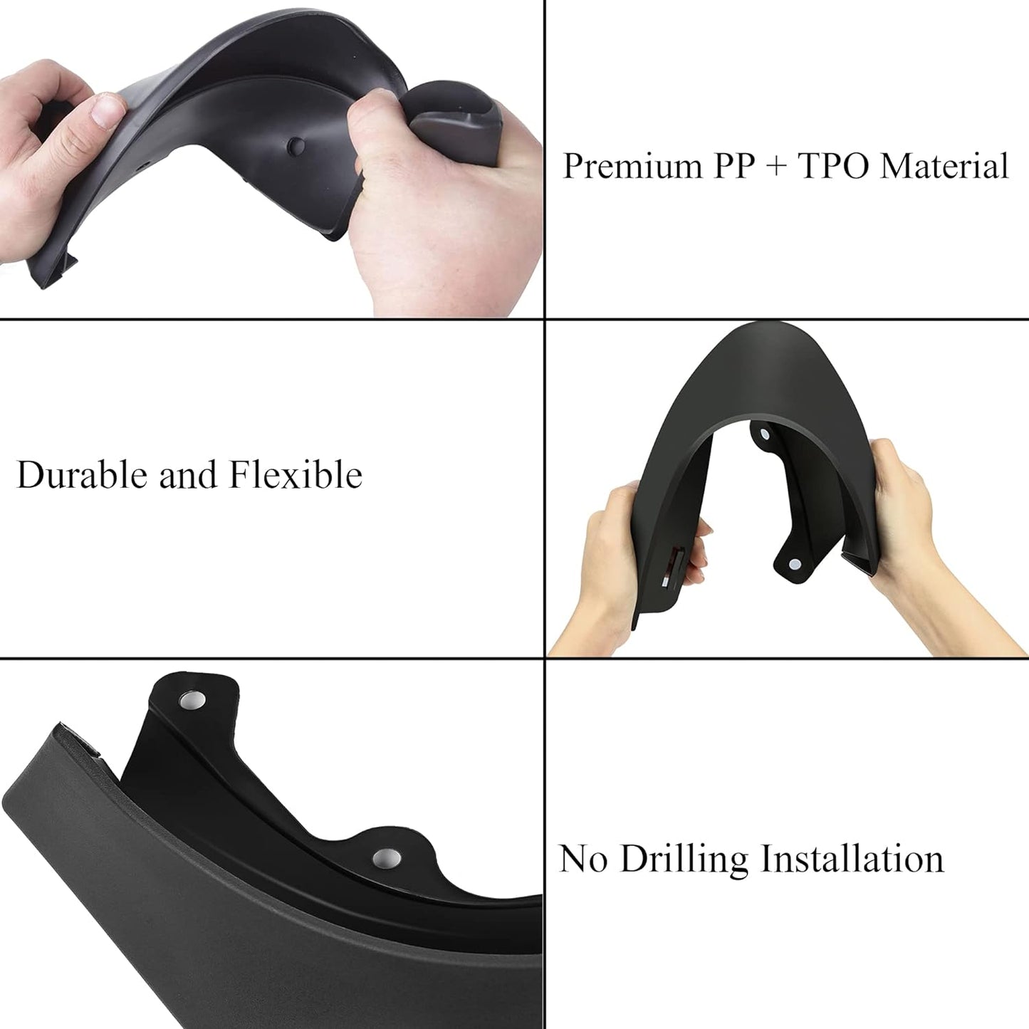 topfit Tesla Model Y Mud Flaps No Need to Drill Holes Mudguards Accessories for Tesla Model Y 2021 2022