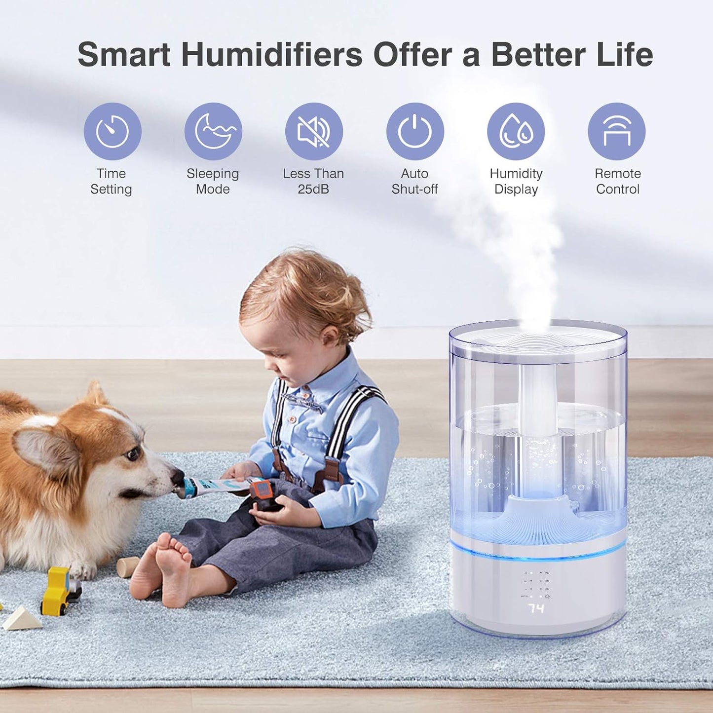 Humidifier by Gocheer, 6 L Ultrasonic Air Humidifier