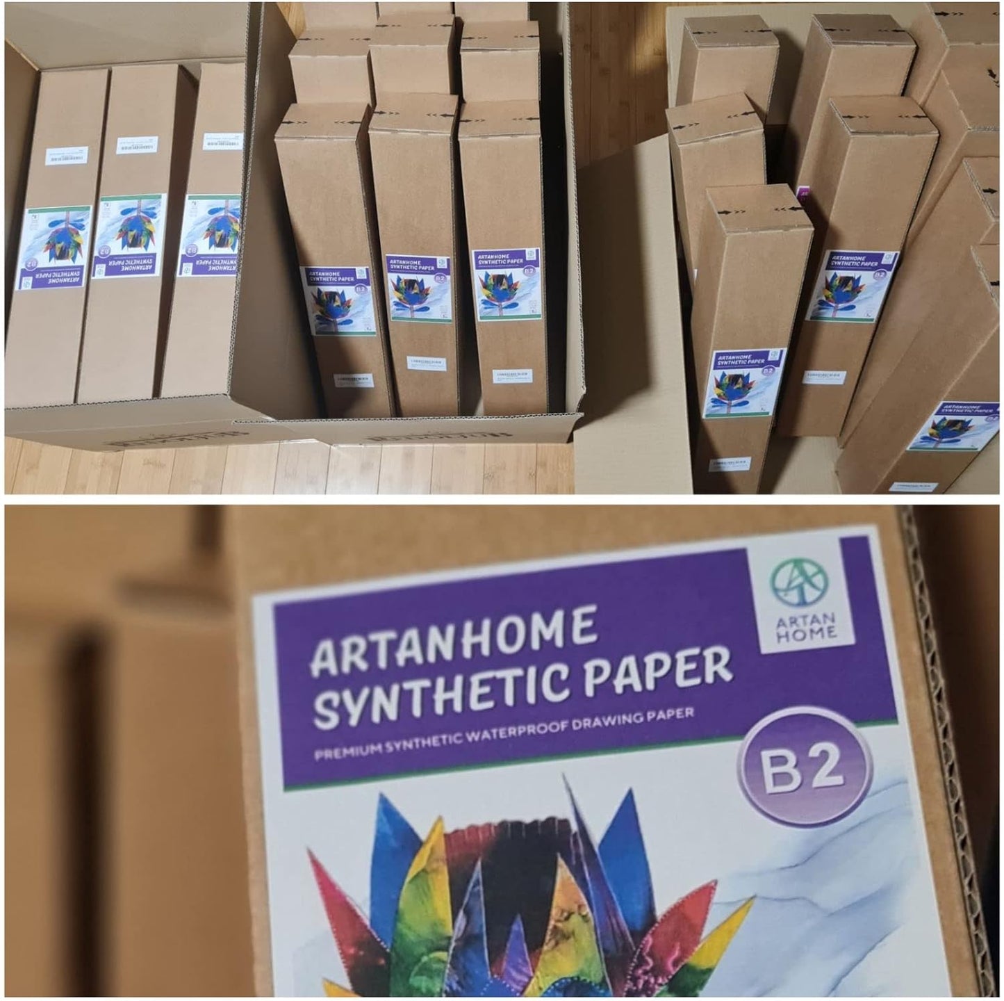 Ink and Watercolor Paper By ArtanHome 5 Pack 70cm x 50cm - Reusable Non-Absorbent White Synthetic Paper for use with Alcohol Inks, Watercolor