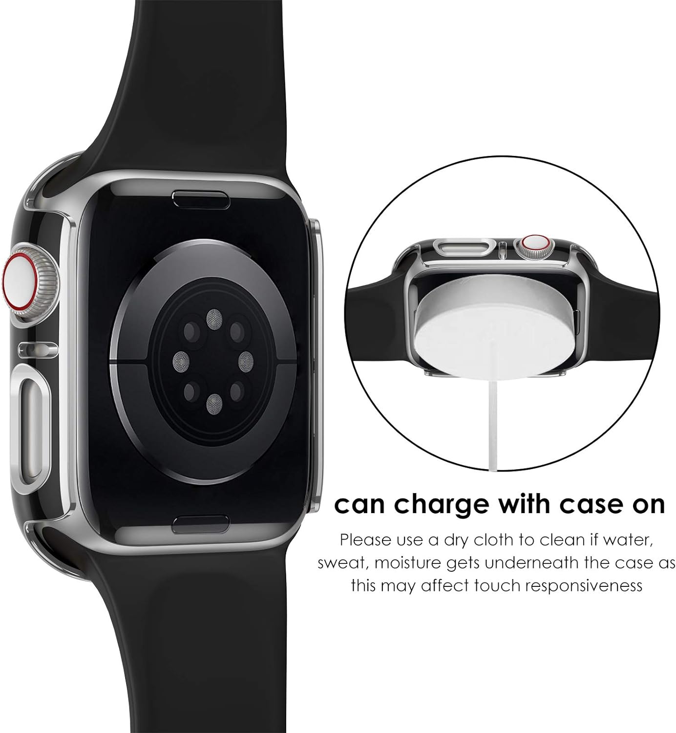 Protective Case By RARF Pack of 2, Compatible with Apple Watch 6/5/4/SE 40 mm Tempered Glass Screen Protector