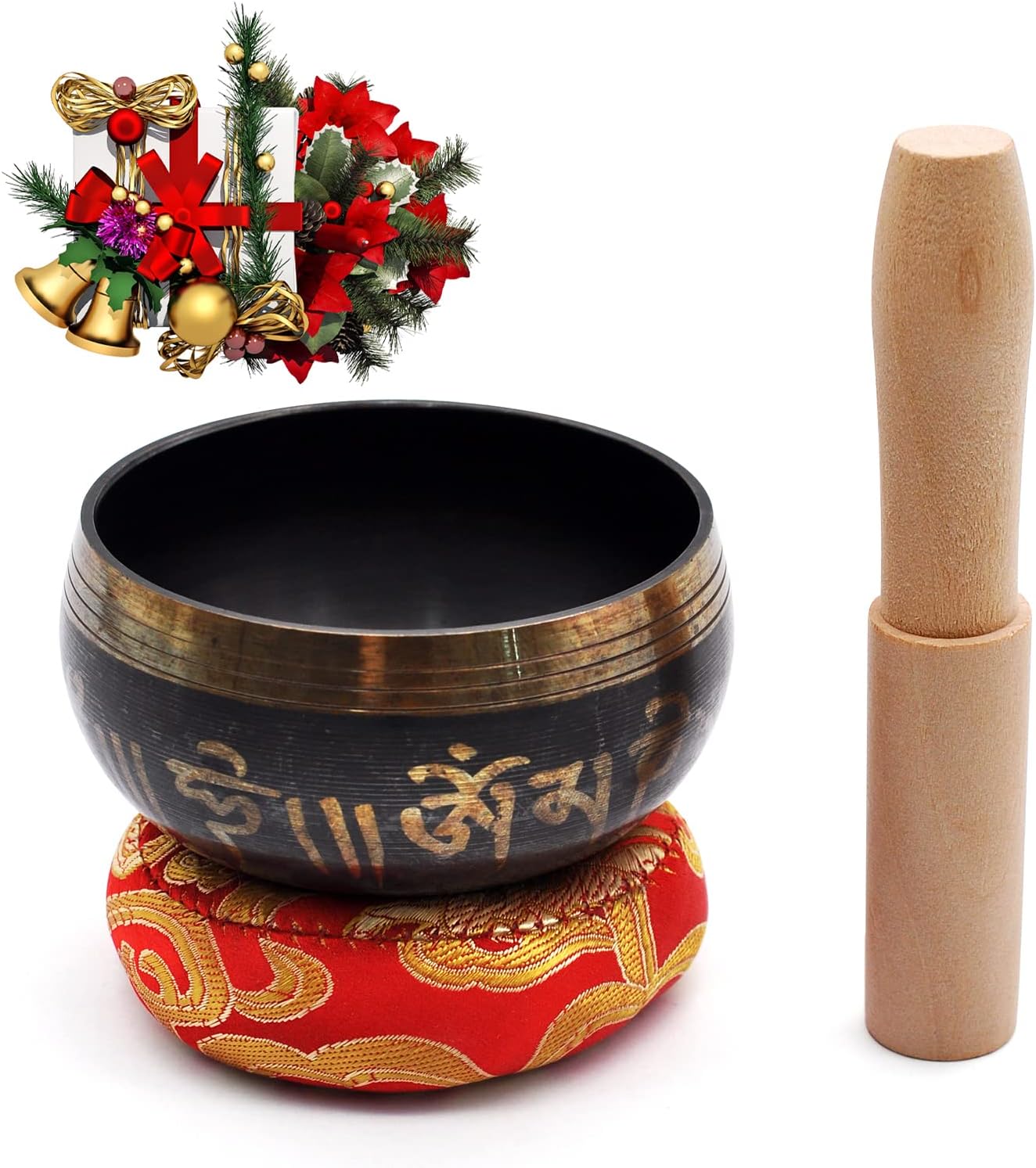 Buddhist Singing Bowls for Meditation, Tibetan Singing Bowl, chakra bowls, with clapper and cushion, useful for meditation, yoga and relaxation