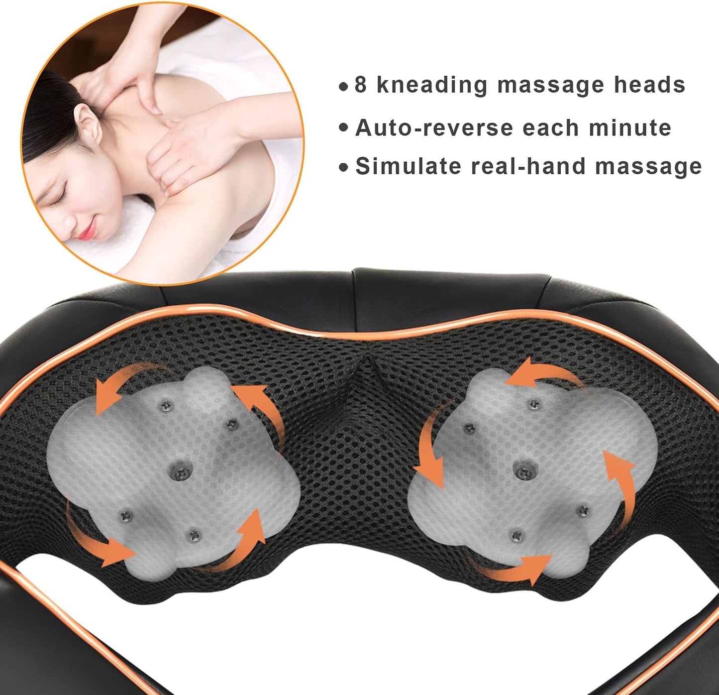 Neck Back Massager By TRIDUCNA with Heat, Shiatsu Electric Deep Tissue with 3D Kneading Massage, 3 Intensity Levels, Muscle Pain Relief for Back,Neck,Shoulder,Legs, Gifts for Her/Him/Friend/Mom/Dad