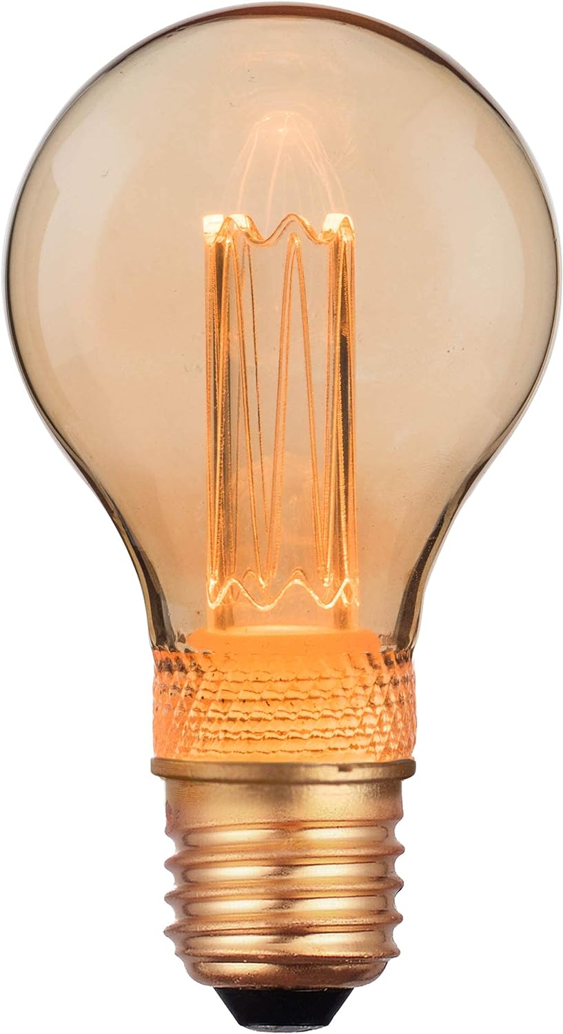 LED Light Bulbs by Greenandco Decorative Vintage Retro Industrial Edison E27 A60 2W 65lm 1800K (Very Warm White)