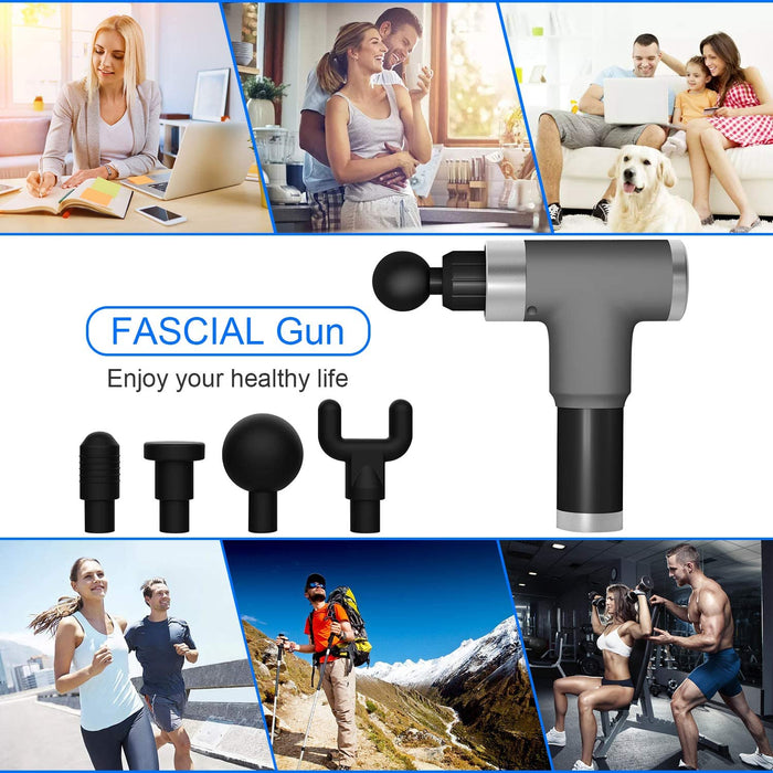 Massage Gun for Neck and Back,Portable Handheld Muscle Massager Deep Tissue Massage Gun for Pain Relief,6 Speed Percussion Massager Relaxation Quiet Brushless Motor Cordless with LCD Touch Screen