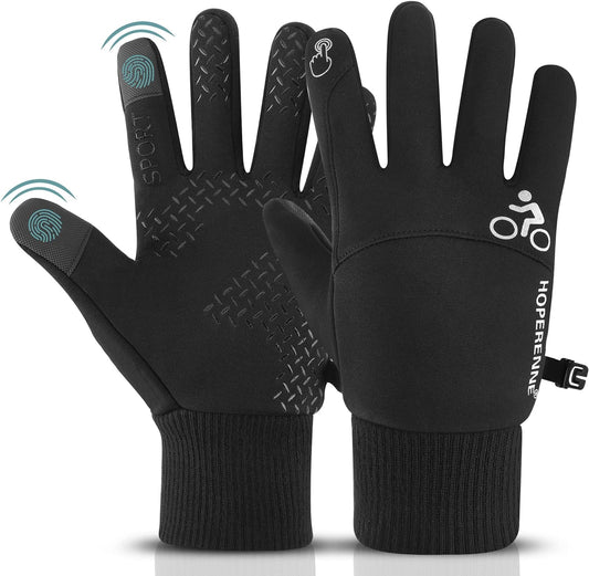 Winter Warm Gloves Men Women Cycling Gloves Winter Gloves Cycling Gloves Sports Gloves Running Gloves MTB Touchscreen Gloves Black for Men Women Waterproof Windproof