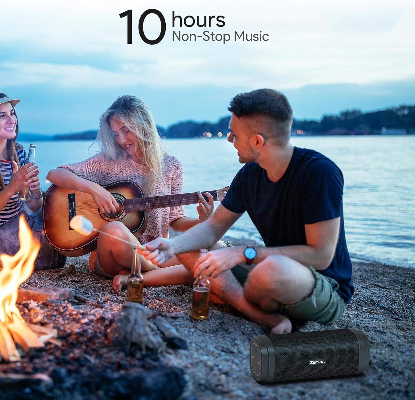 ZAMKOL Bluetooth Speaker, ZK306 Waterproof Bluetooth Speakers Portable Wireless & 30W Stereo Sound, with EQ Enhanced Bass, 5200mAh, Built-in Mic,TWS, Bluetooth 5.0,Suitable for Outdoor, Gifts