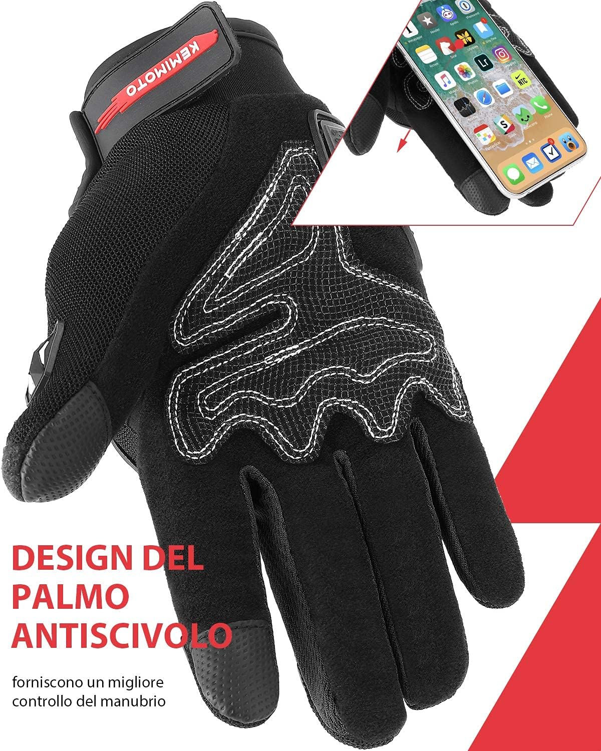 Motorcycle gloves, motorcycle gloves for men with hard ankle protection, breathable sports gloves for men and women, for motorcycling, cycling, scooters