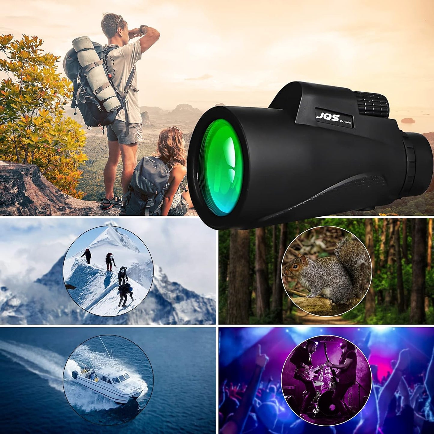 Starscope Monocular 12x50 HD Monocular Telescope with Holder, Tripod and Wrist Strap - Waterproof, Fogproof, Rugged and Bright for Bird Watching, Hiking, Hunting, Travel, Ball Games