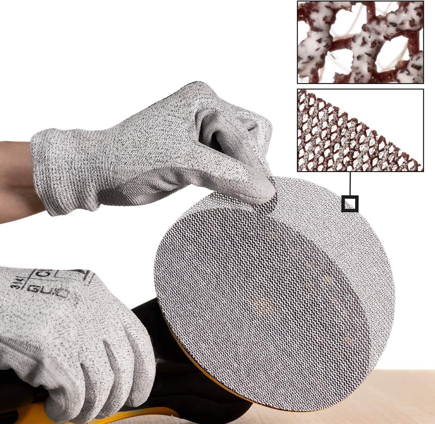 Mirka Abranet net sanding discs 125 mm Grip / Mix-pack 5 pcs of each grit size 80, 120, 180, 240, 320, 400, 600 / 35 pcs / For all 125 mm orbital sanders and grinders