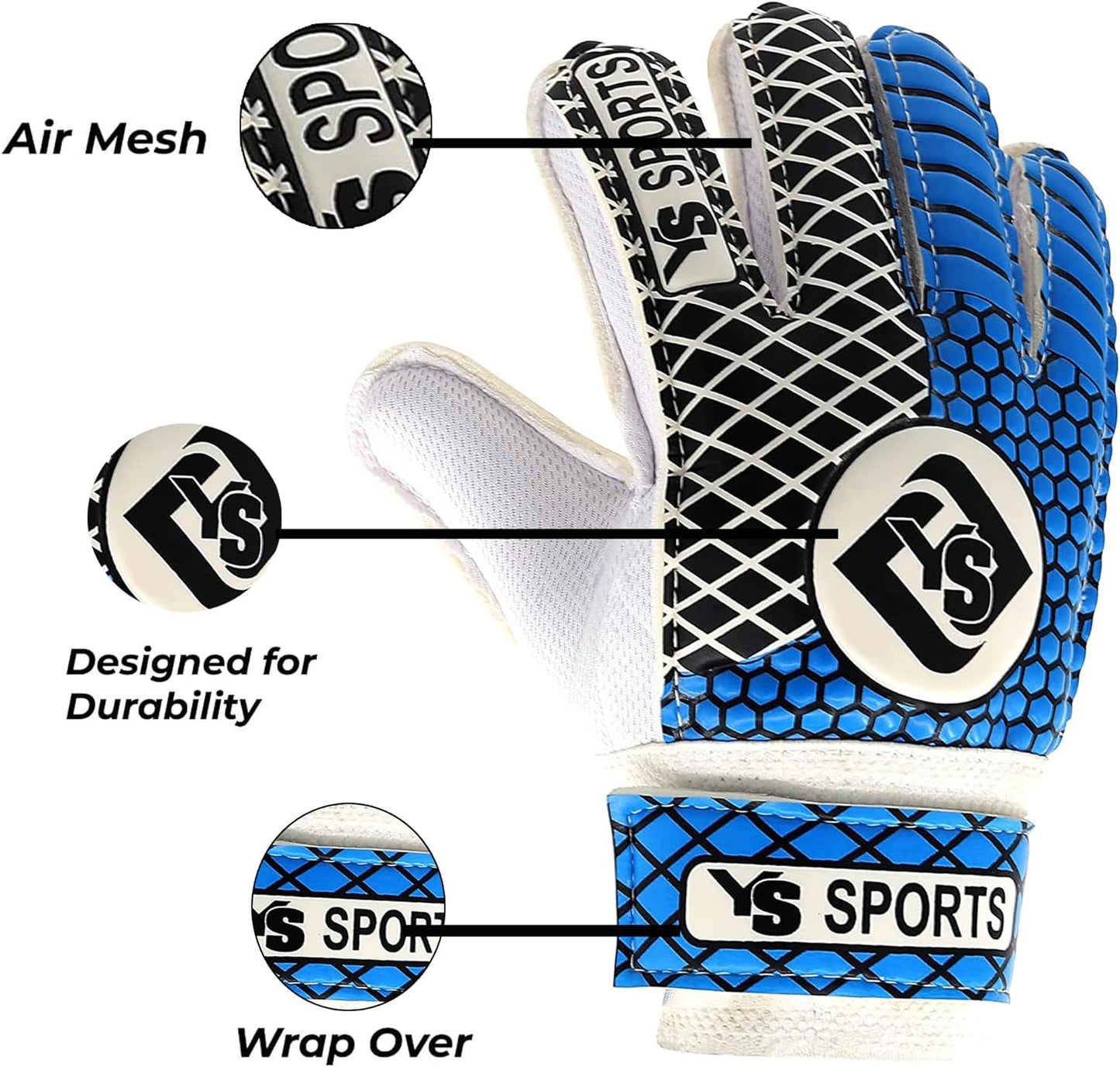 Football Goalkeeper Gloves by YSCARE for Adults and Children, Excellent Safety, Functionality and Wearability