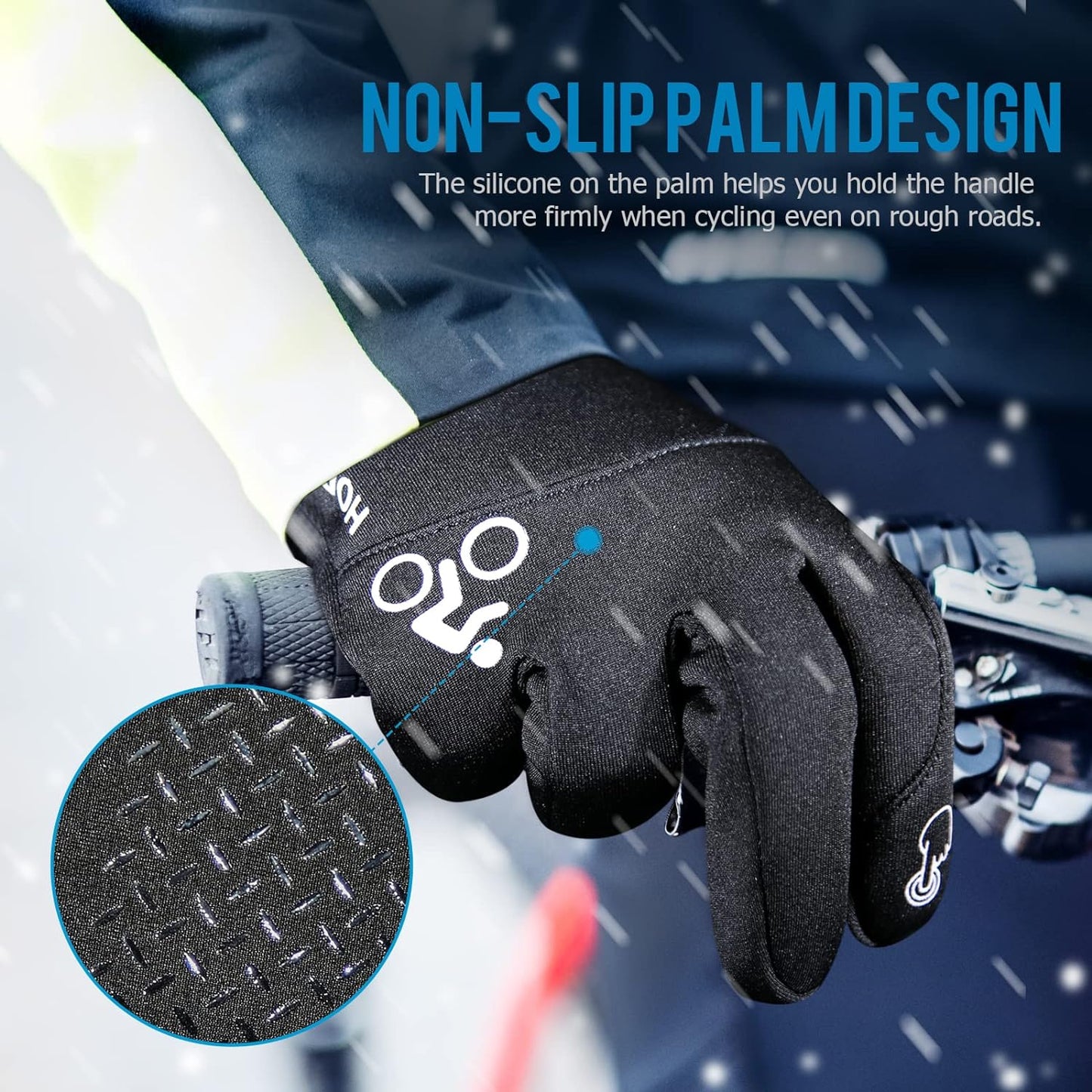 Winter Warm Gloves Men Women Cycling Gloves Winter Gloves Cycling Gloves Sports Gloves Running Gloves MTB Touchscreen Gloves Black for Men Women Waterproof Windproof