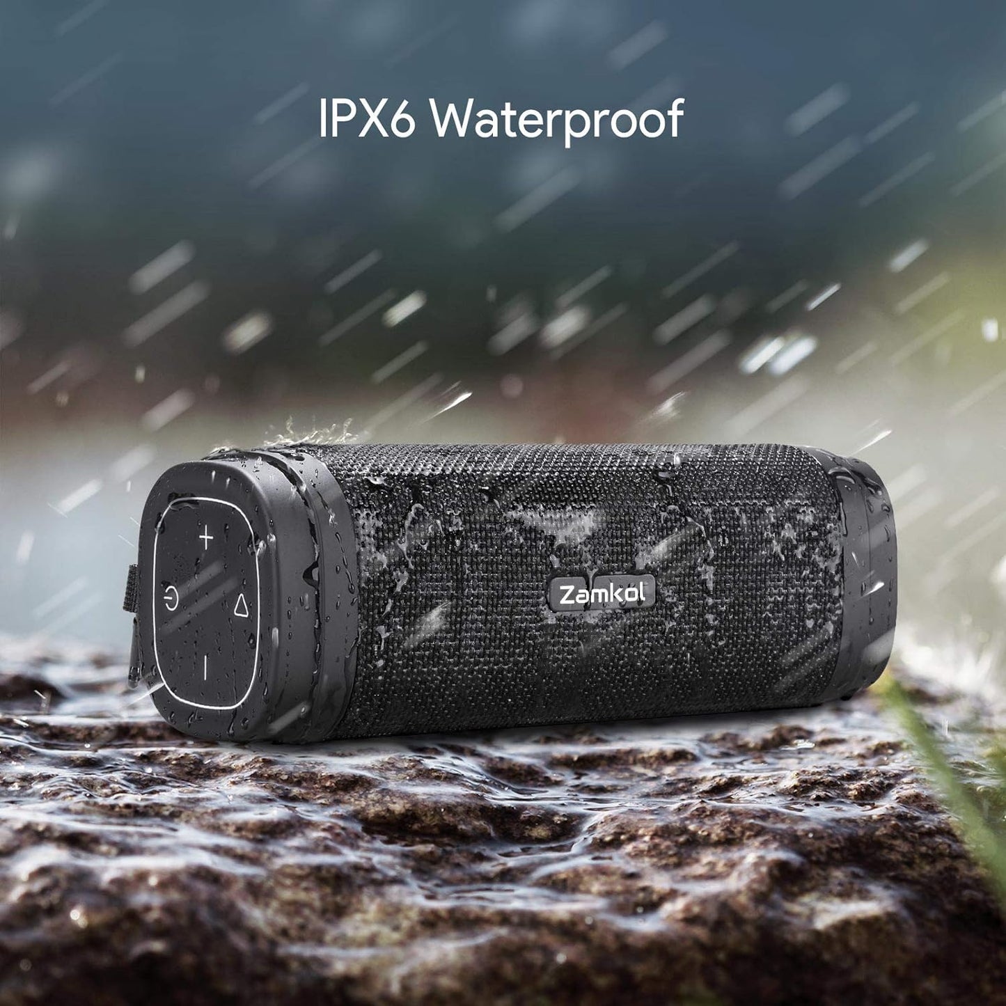 ZAMKOL Bluetooth Speaker, ZK306 Waterproof Bluetooth Speakers Portable Wireless & 30W Stereo Sound, with EQ Enhanced Bass, 5200mAh, Built-in Mic,TWS, Bluetooth 5.0,Suitable for Outdoor, Gifts