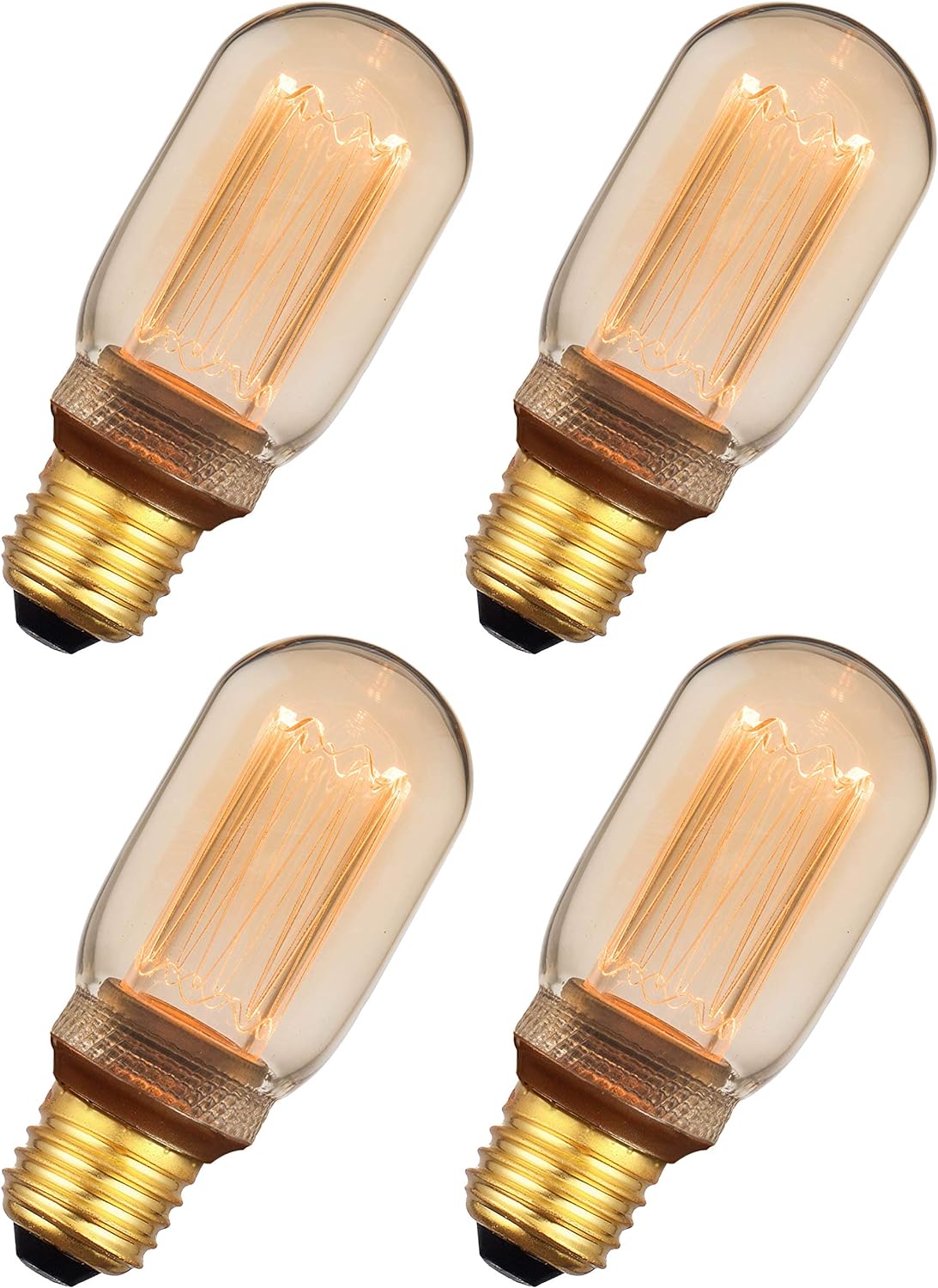 Decorative LED Light Bulbs by Greenandco 4 x Vintage Retro Industrial Edison E27 T45 4W 200LM 1800K (Very Warm White)