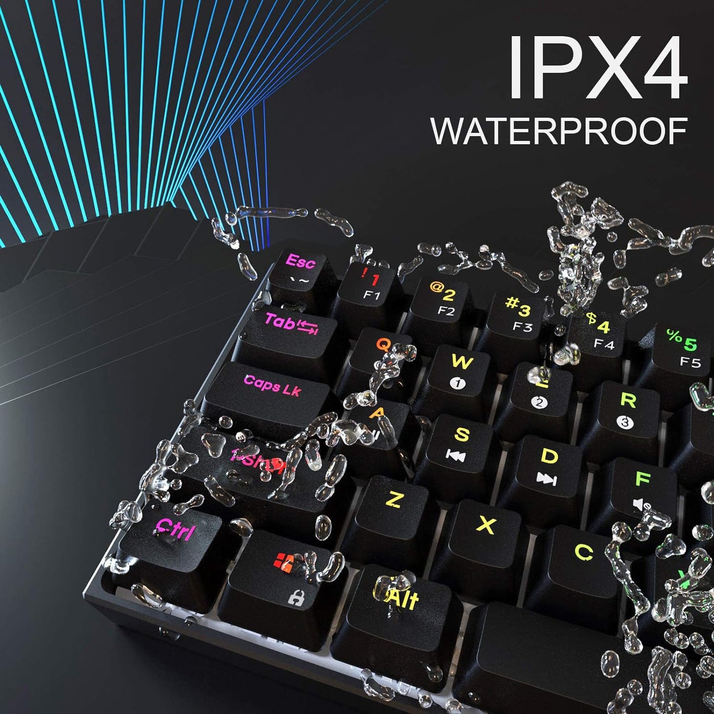 DIERYA DK61E 60% Mechanical Gaming Keyboard, 61 Keys RGB Backlit Wired polybutylene terephthalate (PBT) Keyboard Cap Waterproof Hot-Swap Capable Compact Computer Keyboard with Programmable Full Keys (Optical Brown Switch)