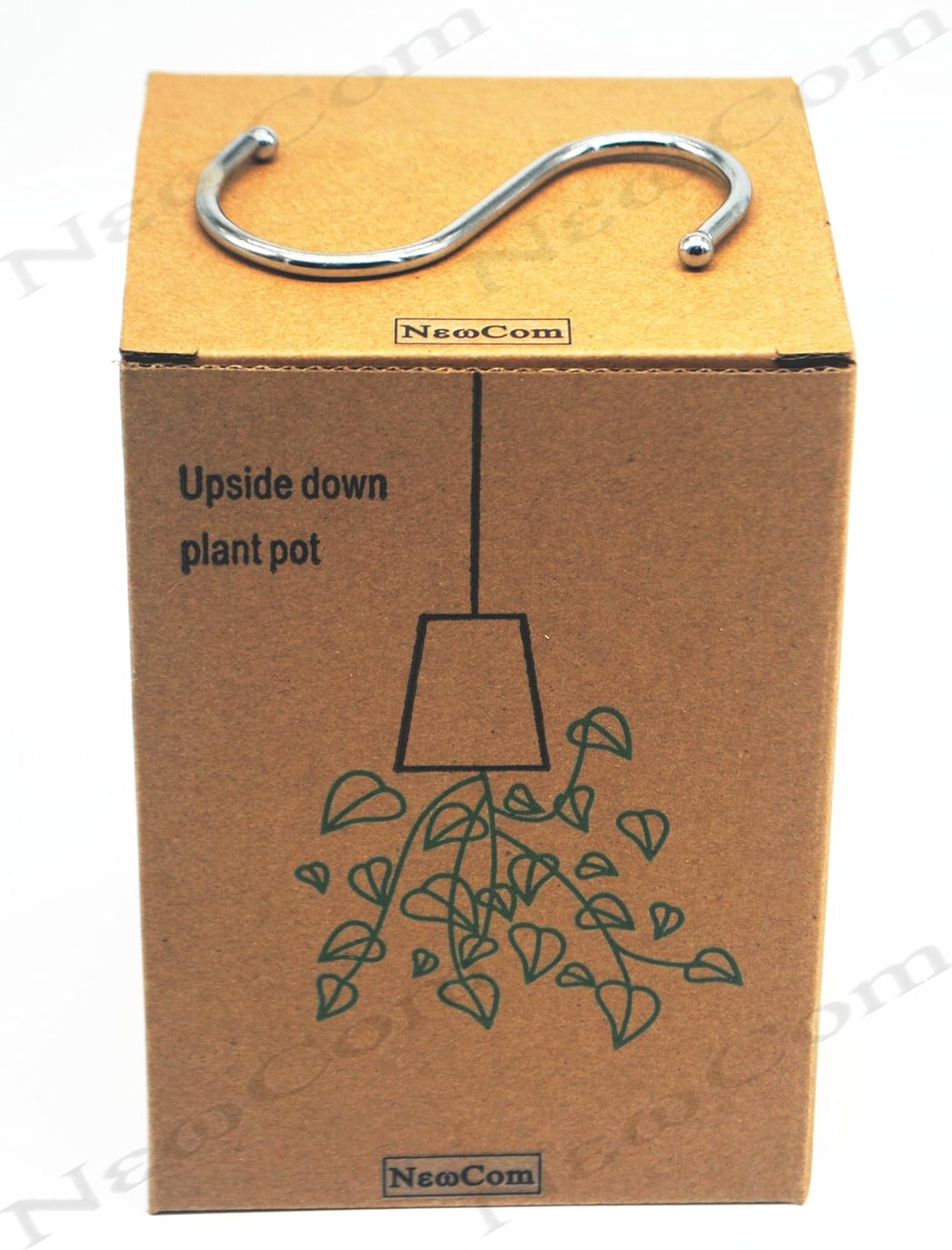 Plant Flower Pot by NEWCOM Upside-Down Hanging Planter (Small, White)