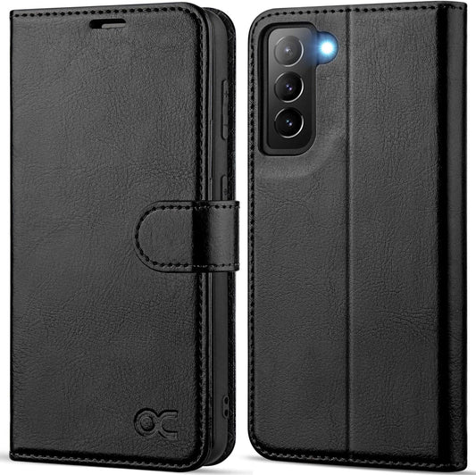 Wallet Case By OCASE Compatible with Galaxy S21 5G, PU Leather Flip Folio Case with Card Holders RFID Blocking Kickstand [Shockproof TPU Inner Shell] Phone Cover 6.2 Inch (2021) - Black