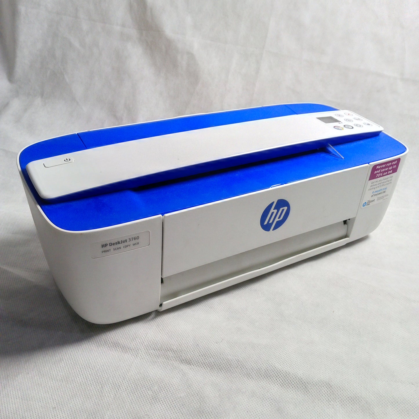 HP DeskJet 3760 All-in-One Printer, Instant Ink, White