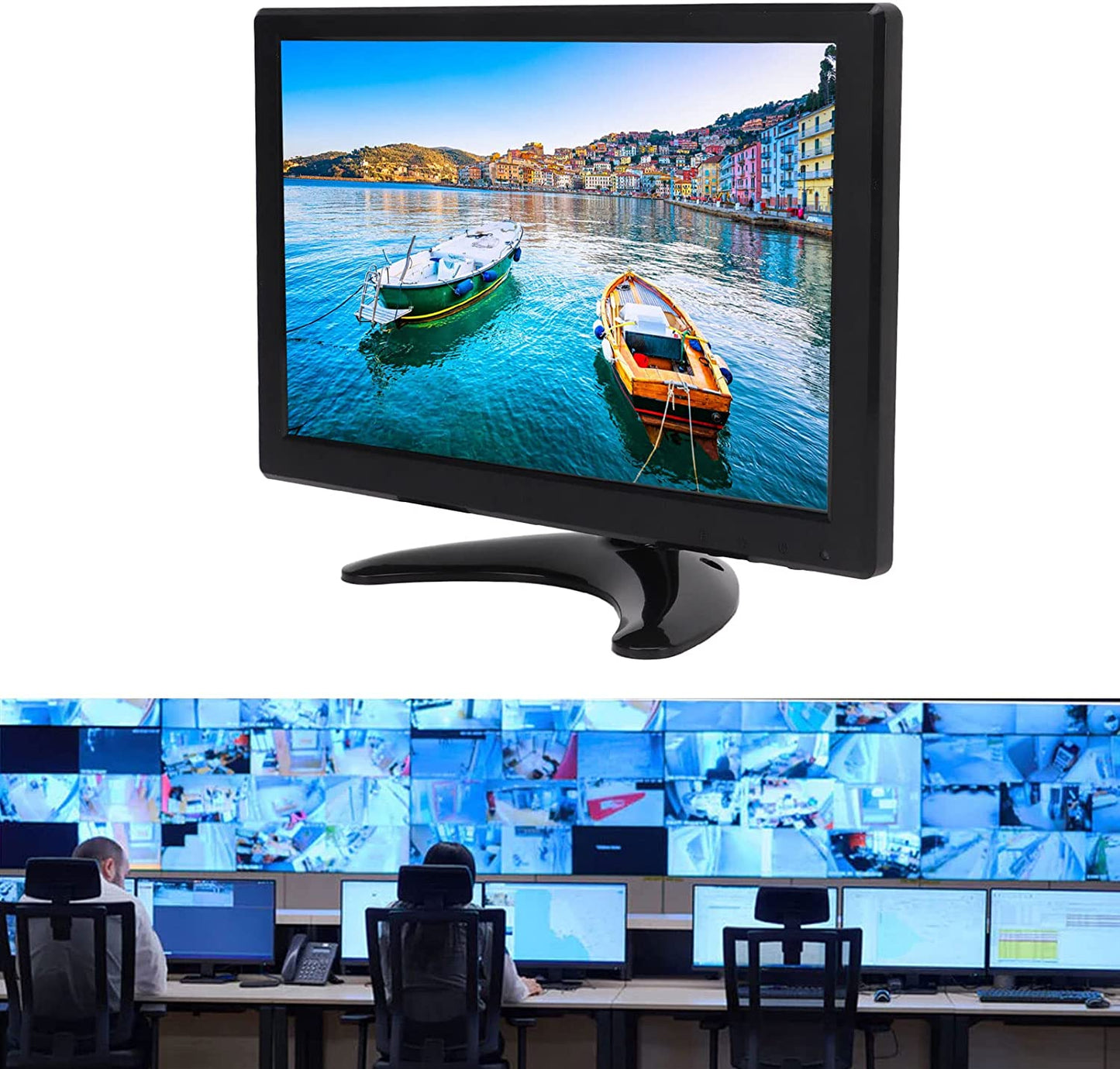 LED 10.1 inch TFT Computer Monitor with Multi Input Interface Speakers HD Color Gaming Display Screen for Laptops 100-240V Interface: VGA, HD Multimedia Interface, AV, BNC, USB, DC