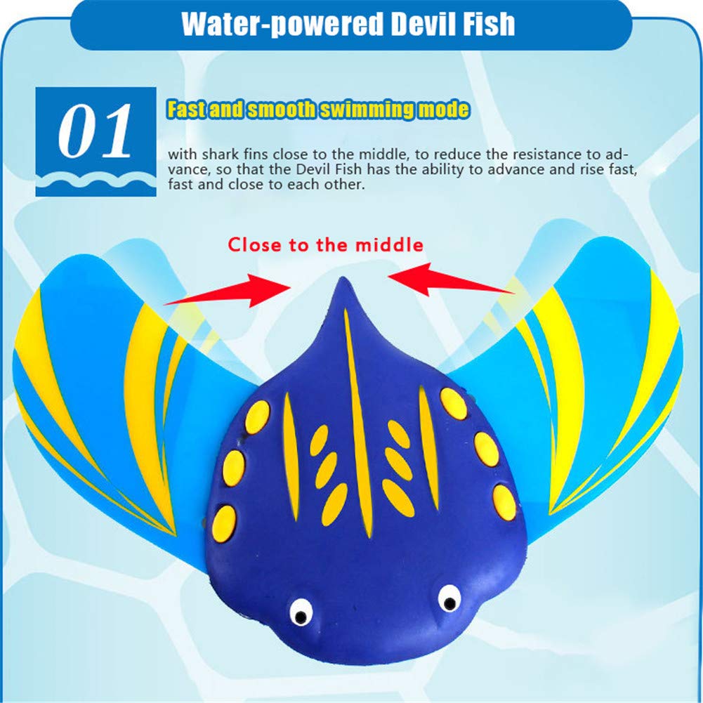 Fish Beach Toy Swimming Toys Beach Bath Outdoor Toy Children Gift, FidgetGear Water Power Devil Fish