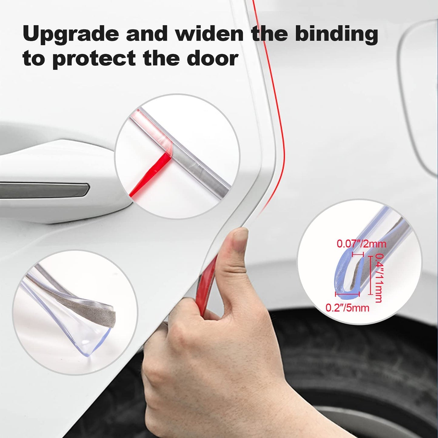 Car Door Edge Protection, Transparent with U-shaped accessories, suitable for most cars(5M)