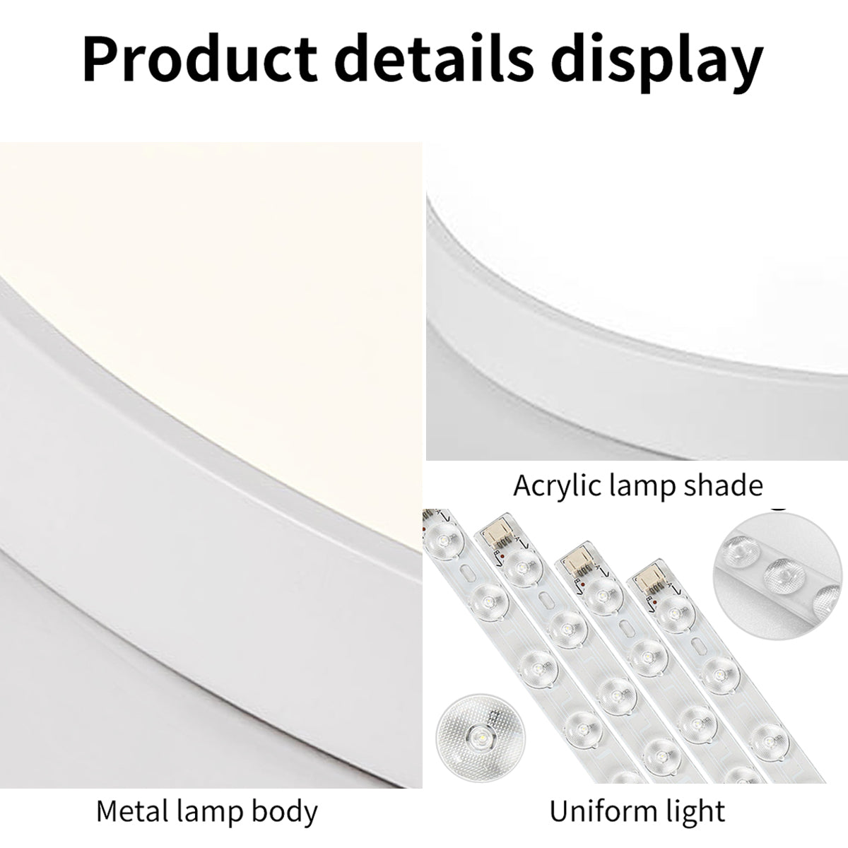 18W LED ceiling light warm white, 30x5cm white, A001-18WW-W