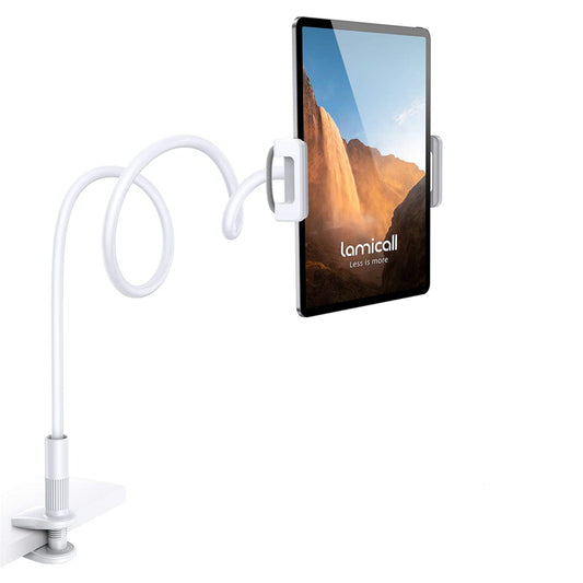 Tablet Holder by Lamicall Gooseneck, Flexible Tablet Stand - 36" Lazy Arm 360 Adjustable Holder Clamp Bracket Bed for 2022 iPad Pro 9.7, 10.5, 11, iPad Air mini 2 3 4 5 6, Switch, 4.7-11" Devices