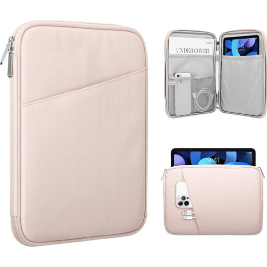 9-11 Inch Tablet Sleeve for iPad 10.2 2021-2019, iPad 10th Generation 2022, iPad Air 5/4 10.9, iPad Pro 11 2022-2018, Galaxy Tab S9/S8/A8/A7 2023, Protective Case with Pocket, Pink