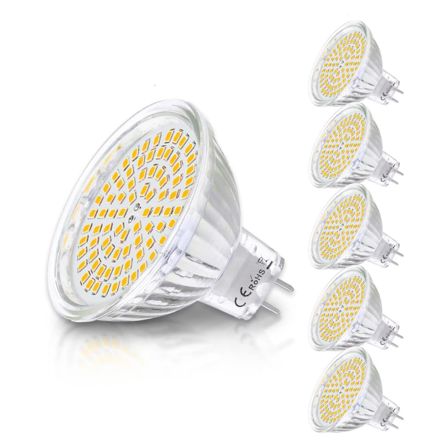 GU5.3 LED Light Bulbs, MR16 5W LED Bulbs, Equivalent to 50W Halogen Bulbs, 450lm 5W, 12V, 2800K Warm White 120