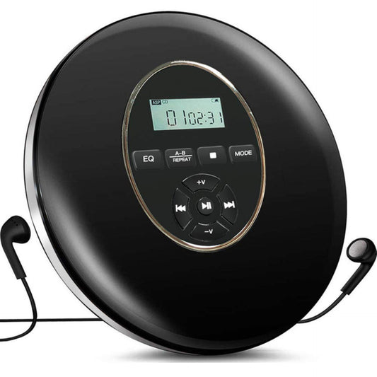 Portable CD Player, Anti-Skid Small Music CD Walkman for Home Travel Car with LCD Display Support TF Card