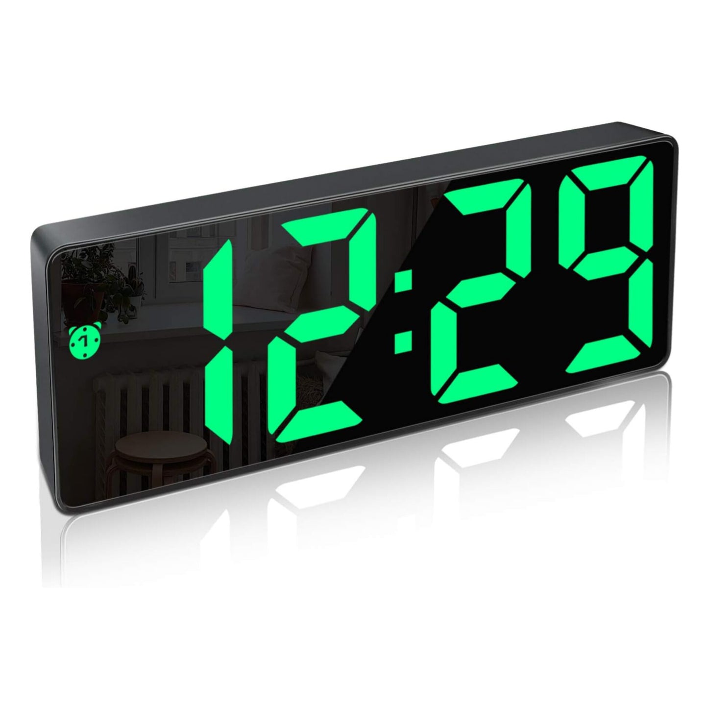 Digital Alarm Clock by Edillas, LED Display with Large Number and Snooze Function, Brightness, Adjustable USB Charger, Alarm Clock for Bedroom, Living Room, Office