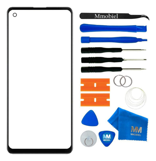 Front Glass Repair kit by MMOBIEL Compatible with Samsung Galaxy A21s (SM-A217F) (Black) 6.5 inch Incl Tool Kit