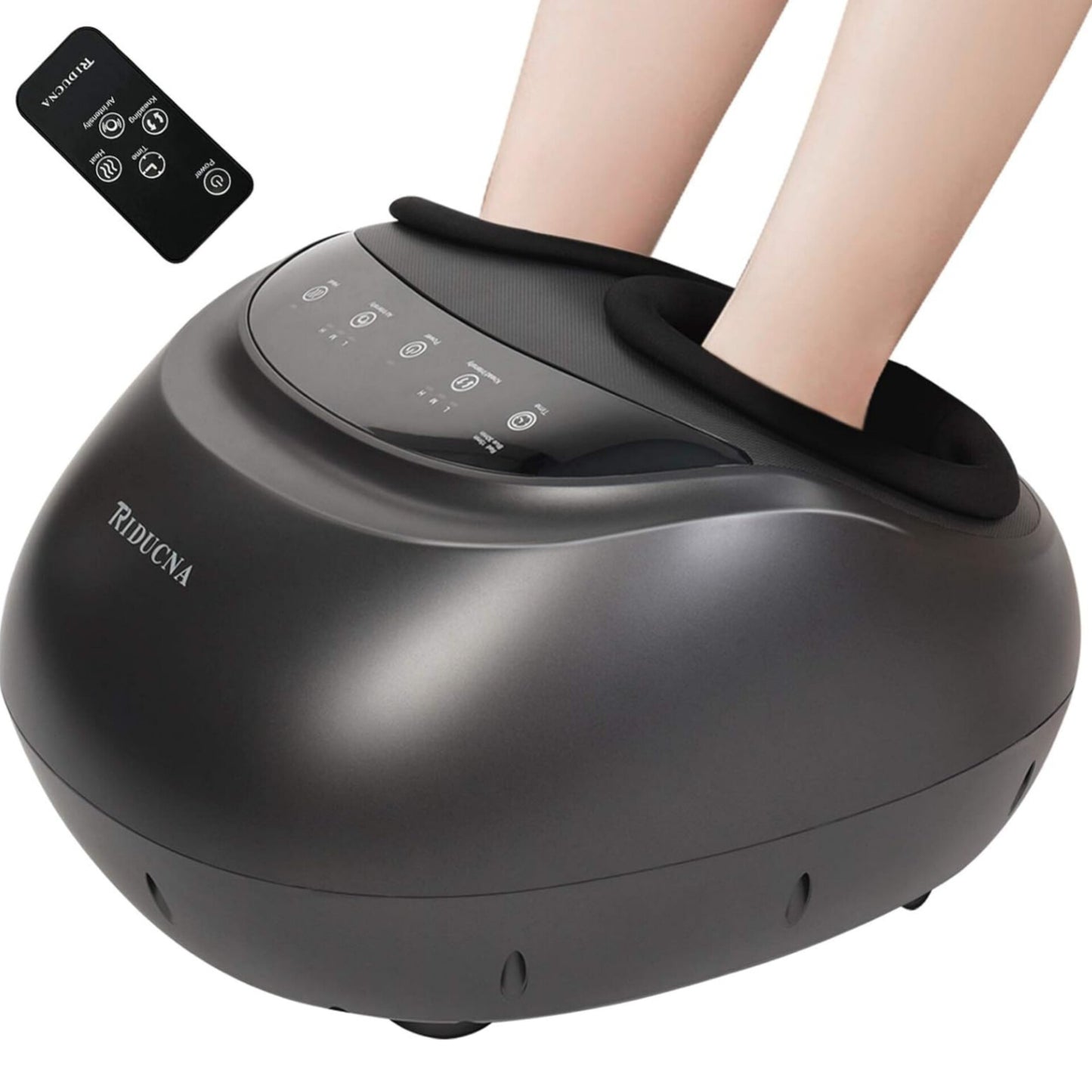 Foot Massager, Electric Foot Massager with Heat Function and Remote Control, Shiatsu Foot Massage, Kneading Rolls, Air Compression for Foot Care at Home and Office