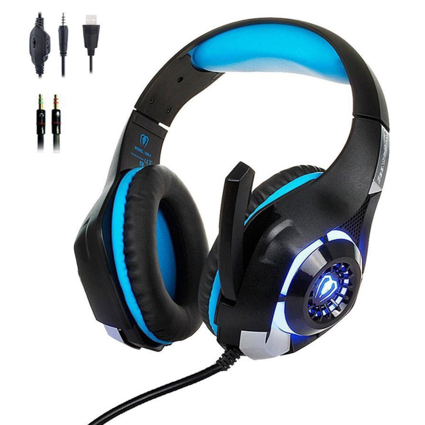 Gaming Headset by Beexcellent with Mic for Xbox One PS4, Xbox One Headset, PS4 Headset, Over-Ear Gaming Headphones with Volume Control LED Light 3.5mm