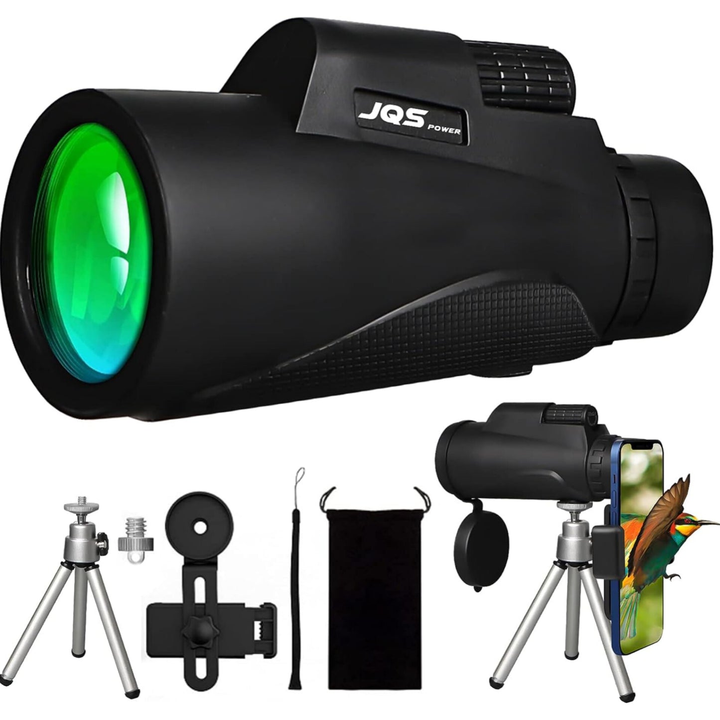 Starscope Monocular 12x50 HD Monocular Telescope with Holder, Tripod and Wrist Strap - Waterproof, Fogproof, Rugged and Bright for Bird Watching, Hiking, Hunting, Travel, Ball Games