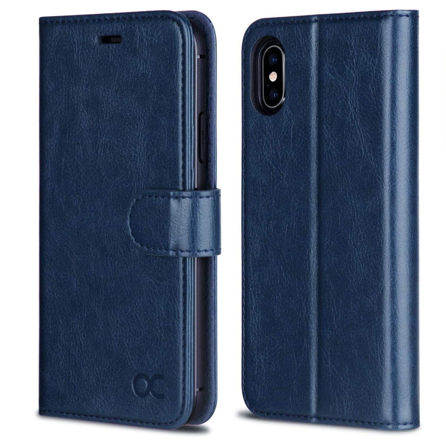 iPhone X Case By OCASE, iPhone XS Case iPhone 10 Case Premium PU Leather Flip Wallet Case [TPU Inner Shell][Kickstand][Card Holder] For iPhone X/XS,Blue