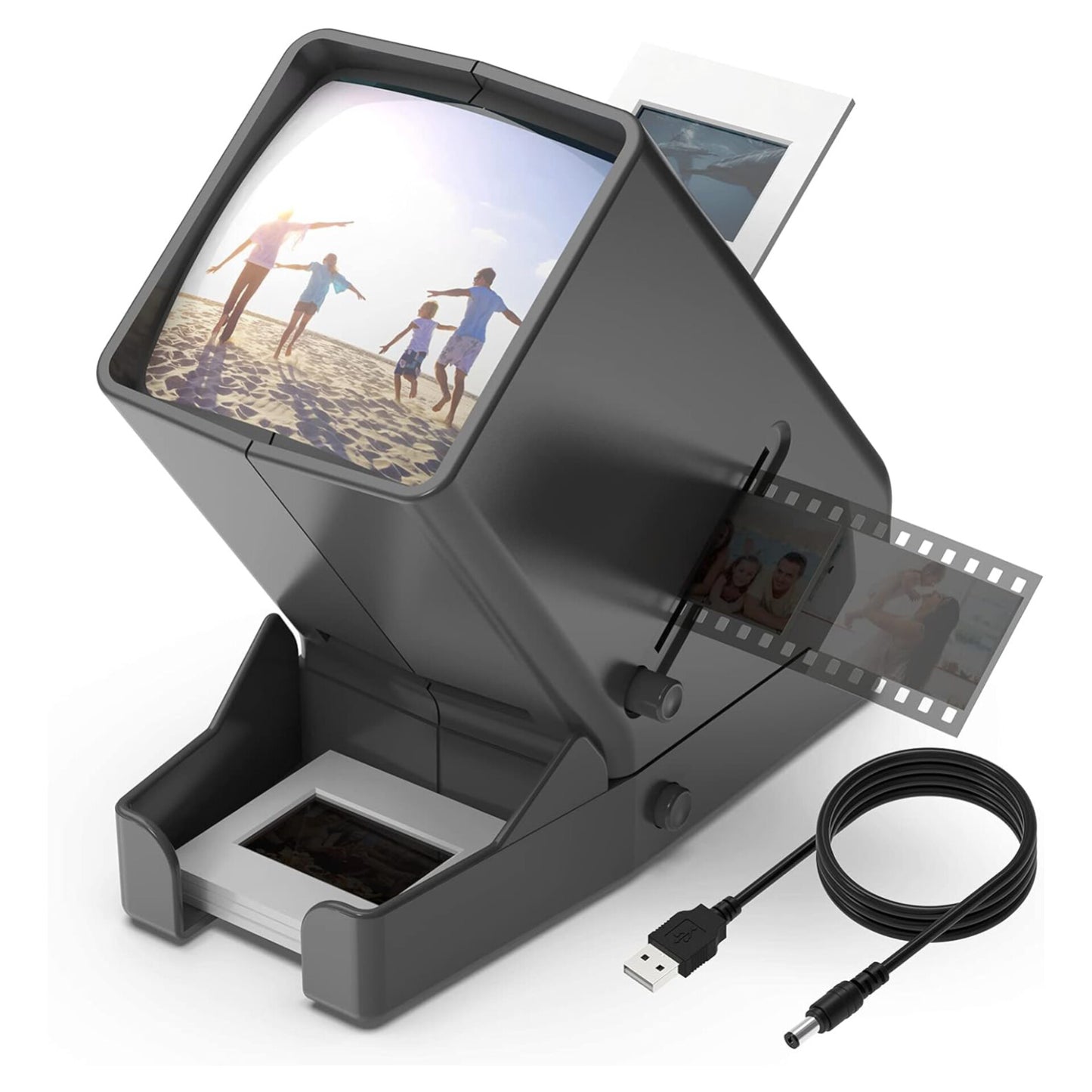 35mm Slide and Film Viewer, 3X Magnification LED Lighted Illuminated Viewing, USB Powered/Battery Operation-for 35mm Slide Negatives