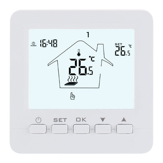 Heating Thermostats by Wengart WG02B05, 7-day Programmable LCD Display Touch Screen AC90-240V Max3A Work for Radiant Floor Heating