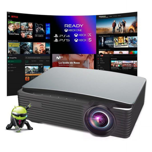 Projector 4K, 5G WIFI Bluetooth Projector with Electric Focus and Digital Zoom, 9500 Lumens Outdoor Projector with 300 Inch Display, 1080P Phone Projector for TV Stick, Netflix IOS Android.