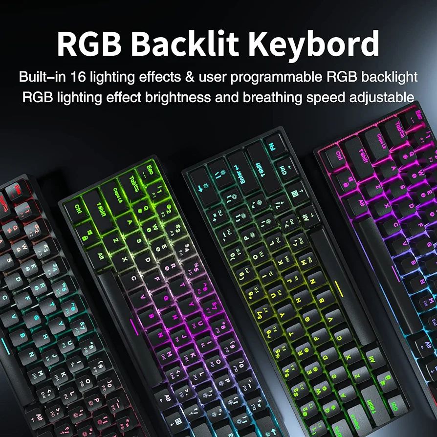 Dierya DK61E 60 % 61 Keys Mechanical Gaming Keyboard, RGB Backlit Wired polybutylene terephthalate (PBT) Keyboard Cap Waterproof Hot-Swap Capable Compact Computer Keyboard with Programmable Full Keys (Optical Silver Switch)