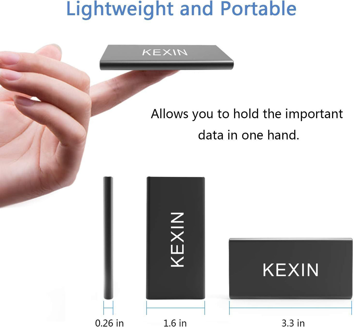 120GB External SSD Read/Write Up to 540MB/s Portable Solid State Drive - USB-C, USB 3.2, X1 Pro, Black