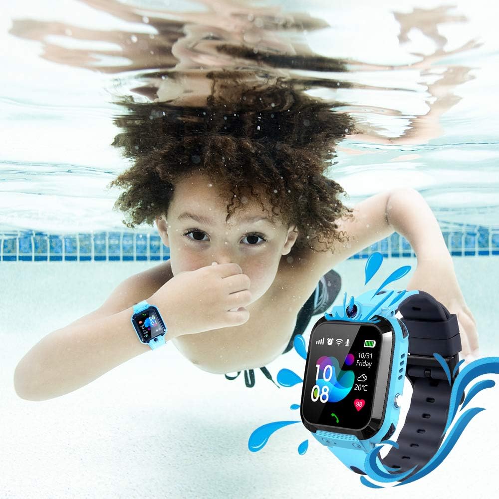 Children's Smartwatch Phone LBS Positioning Tracker IP68 Waterproof SOS Voice Chat Maths Game Camera Boys Girls Birthday Gifts