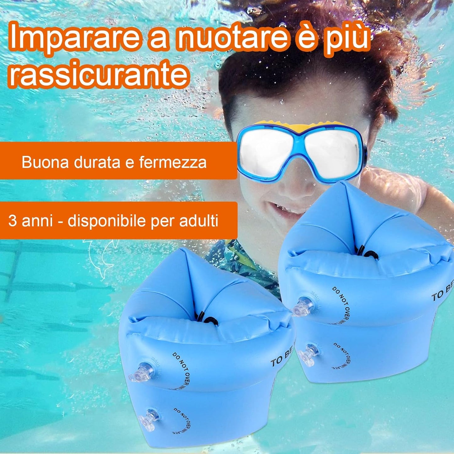 Swimming Armbands Children, Inflatable Swimming Armbands, Swimming Aids for Swimming Pool, Adults Children Can Use This, Swimming Ring for Children, Arm Lifesaver Ideal for Beginners